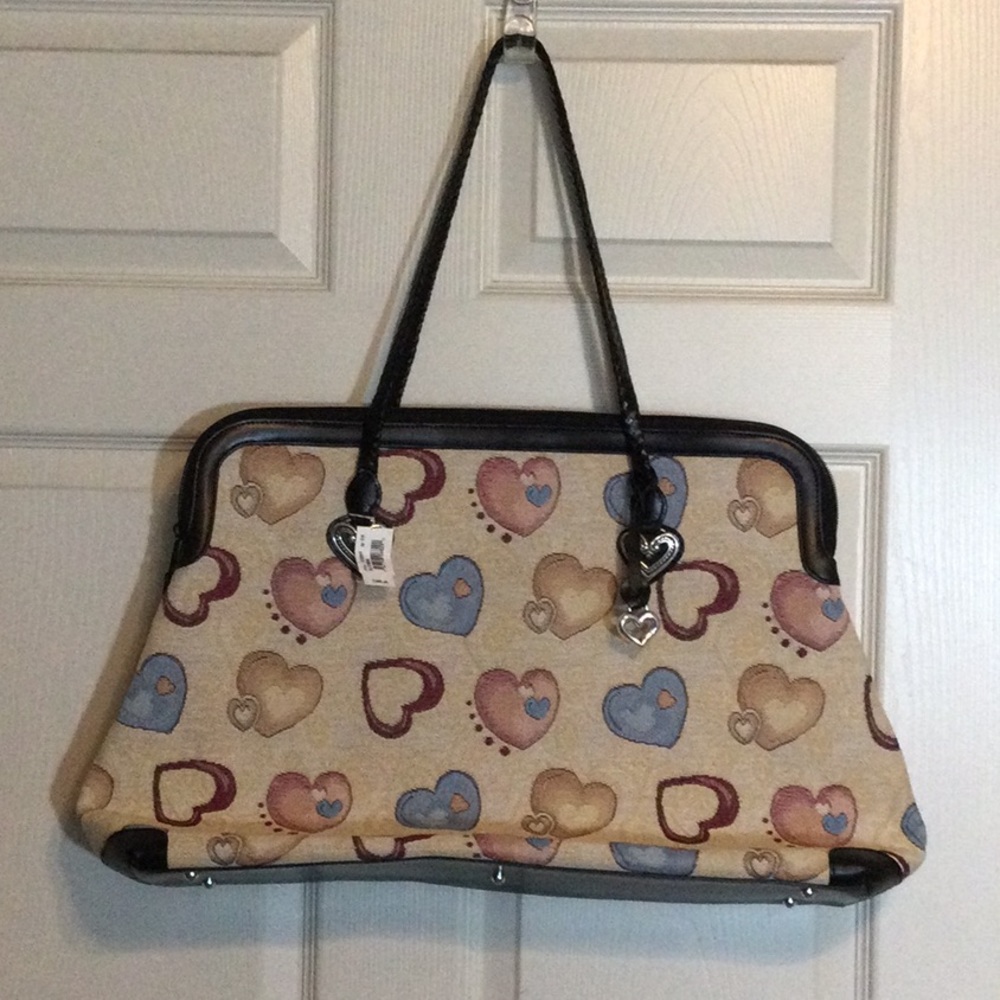Vintage (Retire) Brighton Alyssa Hearts Tapestryd Bag